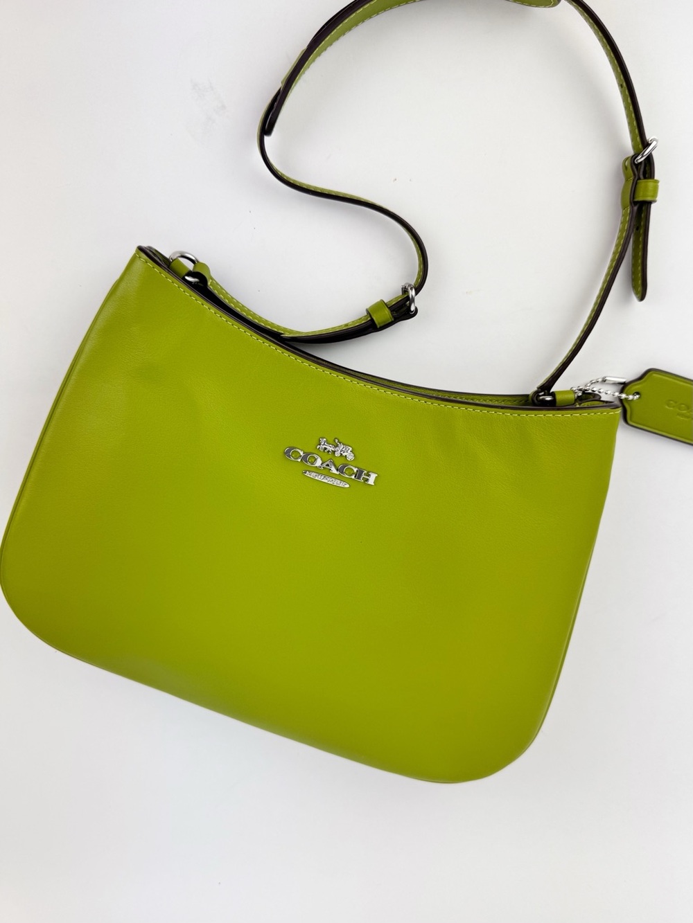 COACH Penelope Shoulder Bag Dark Lime CO952 Genuine Leather